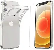 Clear Case Cover and Anti-Scratch Front Screen Protector for Apple iPhone 12 Mini
