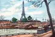 Paris Seine Eiffel Tower Tile Mural Kitchen Bathroom Backsplash Marble Ceramic