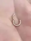Hinged Nose Ring Septum Clicker Daith Conch Helix Hoop Natural Diamond 14k Gold