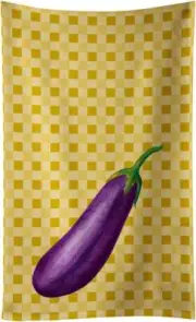 Eggplant on Basketweave Kitchen Towel BB7200KTWL