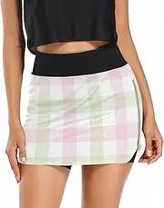 [ODAWA] Green Background Puppy and Plants Women's Skirts Quick Drying Inner Shorts Active Skirt