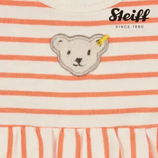 【STEIFF】熊頭童裝 條紋短袖裙子款包屁衣(包屁衣)