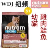 在飛比找Yahoo!奇摩拍賣優惠-◇帕比樂◇Nutram紐頓．S1 幼貓 (雞肉+鮭魚)【1.