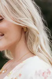 [PUP38] Fleur Earrings - Gold Gold