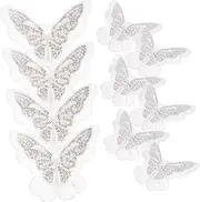 OHPHCALL 10Pcs Embroidered Butterfly Cloth Patches for DIY Decoration Elegant Headdress and Sewing Accessories for Bags Hats Clothes and Backpacks