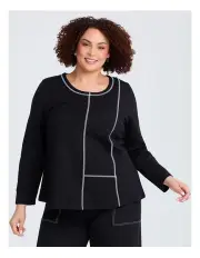 [Taking Shape] Bamboo Ponte Paige Tunic Black