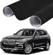 XhuangTech Premium Black Suede Fabric Wrap - Self-Adhesive Microfiber & Synthetic Leather, DIY Stretchable Suede Wrap Film Sticker Decal Sheet for Car, Furniture, Upholstery (12"x60" (1FTx5FT))