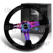 Black Suede Neo Chrome Spoke NRG 13.75" RST-018S-MCBS Racing Steering Wheel