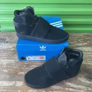 Adidas Tubular Invader Strap J Youth Sneakers Triple Black BZ0302 Size 6.5 6.5y