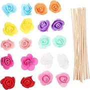 20pcs Aromatherapy Flowers Diffuser Flower Accessories Essential Incense Sticks Home Adornments Home Decor Decorative Aroma Flowers Household Ornaments Aromatherapy Stick Wooden
