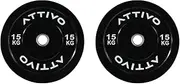 2" Olympic Bumper Plate Weight Plates with Steel Hub in Pairs High-Bounce Olympic Weight Plates - 15kg Pair