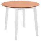 NNEVL Drop-leaf Dining Table Round MDF White