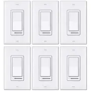 BESTTEN 6 Pack Dimmer Light Switch, LED Dimmer Switch, Single-Pole or 3-Way