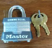 Master Lock 3Ka-0464 Padlock, Keyed Alike, Standard Shackle, Square Steel Body,