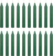 Mega Candles - Unscented 4 Mini Chime Ritual Spell Taper Candle - Green Set of 20