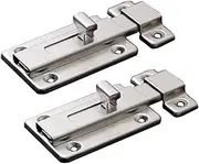Door Bolts, 2 Pieces Stainless Steel Latch Sliding Door Lock, Surface Mounted Slide Bolt for All Types of Internal Doors