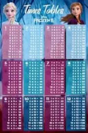 Frozen II - Times Tables POSTER 61x91cm NEW Elsa Anna learn multiplication maths