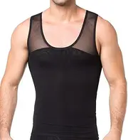 [RIBIKA] Men's Compression Shirt Tight Body Shaper Tummy Control Undershirts Slimming Shapewear Underwear Tank Top