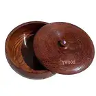 Wooden casserole dish with lid Roti/Chapati Box ( Rosewood, 9 Inch)