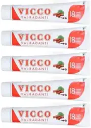 Vicco Vajradanti Ayurvedic Toothpaste, Fresh Breath, 200gm (Pack of 5)