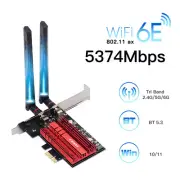 Desktop WiFi 6E PCIe Card Tri-Band 802.11ax BT 5.3 PCI-E WiFi Adapter AX210 Chip