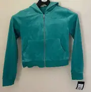 Art Class Girls Crop Top Zip Up Hooded Sweatshirt Large Hoodie Athletic Green