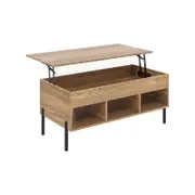 Costway Lift-Up Top Coffee Table w/Hidden Storage, Natural