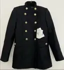 Zara GOLD BUTTON WOOL BLEND MANTECO COAT BLACK size XS