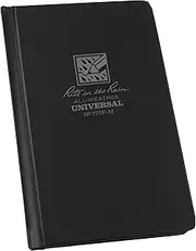 Rite in the Rain Weatherproof Hard Cover Notebook, 4.25" x 6.75", Black Cover, Universal Pattern (No. 770F-M)