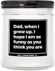 You Nique Designs Dad Birthday Gift from Son, Daughter - Funny Dad Candle Fathers Day from Daughter Son, Kids, Cool Presents, Ideas for Daddy, Natural White Soy Wax, 9 Oz (Mahogany Teakwood)