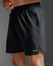 Aero 7 Inch Shorts, 2XU, XXL, Black/Silver Reflective, Male