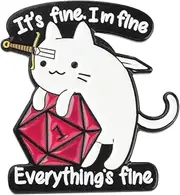 [SEIRAA] Dungeons And Cat DND Jewelry D&D Player Gifts RPG Gamer Brooch