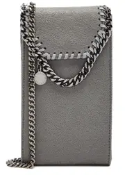 Stella Mccartney Falabella Faux Suede Cross-body Phone Case - Light Grey ONE SIZE