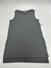 NEW Athleta Sleeveless Side Split Athletic Tank Top Feathered Grey Women’s Small