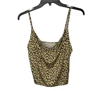 Urban Outfitters Ruby Cami Top Large Beige Leopard Cheetah Print Draped Tank New