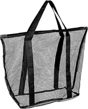 [Healeved] Transparent Mesh Tote Bag Large Capacity Family Beach Tote Durable Oversized Net Shoulder Bag for Easy Visibility Versatile for Beach Trips Shopping and Travel