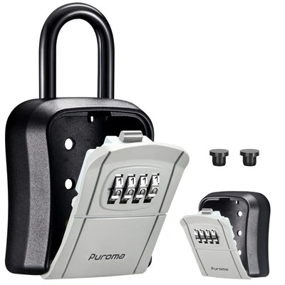 Puroma Key Lock Box Portable Combination Lockbox Wall-Mounted Key Storage Box...
