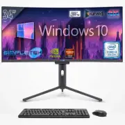 Aio All IN One I3 34 " Curved 4k Windows 10 16gb 960gb Rx550 Gaming Editing PC _