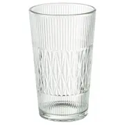 SMÄLLSPIREA vase, clear glass/patterned, 22 cm