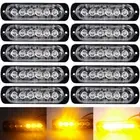 10x AMBER RECOVERY STROBE 6 LED LIGHTS ORANGE GRILL BREAKDOWN FLASHING BEACON
