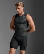 Core Tri Tank, 2XU, XXL, Black/White, Male