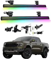 BJOHQ Electric Running Boards Compatible for Ford Ranger Rapter 2023-2025 with Light, SUV, Off-Road & Pickup Trucks - Retractable Truck Steps & Nerf Bars