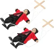 ERINGOGO 2Pcs Adorable Wooden Marionette Puppets Funny Pirate Pull String for Interactive Puppet Theater Plaything and Sturdy Design for Parent Engagement