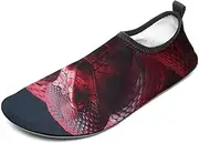 [BTCOWZRV] Water Shoes for Women Men Red Snake Coiled Water Sports Shoes Slip-on Breathable Lightweight Athletic Aqua Sock