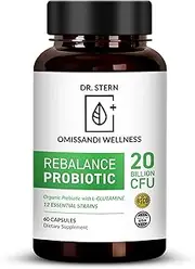 Rebalance Probiotic Supplement - Dr. Ian Stern Formulated - for Superior Digestion & Immunity – W/ Organic Prebiotic & L-Glutamine - 20 Billion CFU - 60 Capsules