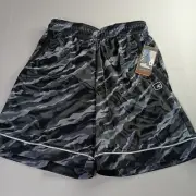 AND1 Offense Athletic Gym Shorts Men’s S Small Gray Black Camouflage 8" Inseam