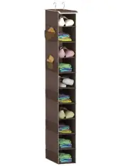 10 Shelf Hanging Shoe Organizer Closet Storage Shoe Rack with Mesh Side Pockets