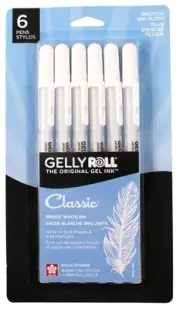 Sakura Gelly Roll Classic Bold Point Pens 6/Pkg-White 57458