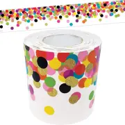 Confetti Straight Rolled Border Trim - 50Ft - Decorate Bulletin Boards, Walls, D