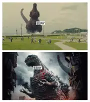 SHIN GODZILLA 2016 MOVIE PHOTO LOT (2) DINOSAUR SCI-FI KAIJU ANNO HIGUCHI REBOOT